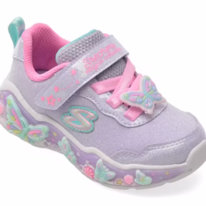 Pantofi sport SKECHERS mov pentru fetițe - LIL BUTTERFLY BLISS din material textil