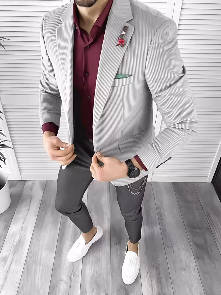 Tinuta barbati smart casual Pantaloni + Camasa + Sacou 10382