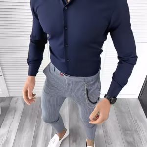 Tinuta barbati smart casual – Pantaloni eleganti si Camasa slim fit