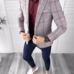 Costum Smart Casual pentru Bărbați: Pantaloni, Cămașă și Sacou Slim Fit