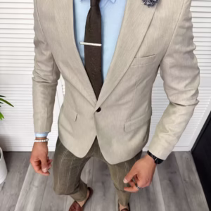 Costum Smart Casual pentru Bărbați – Pantaloni, Sacou și Batista 11860