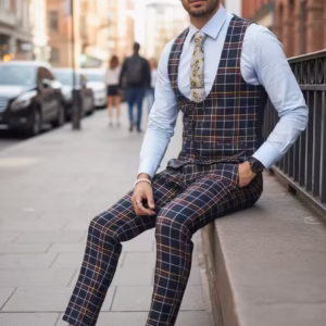 Compleu bărbați elegant – Vesta și Pantaloni 12787 V5-3