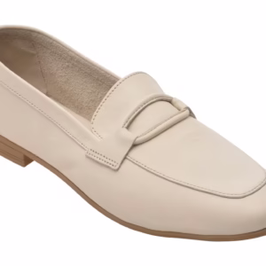 Mocasini albi din piele naturală FLAVIA PASSINI LT1 pentru femei