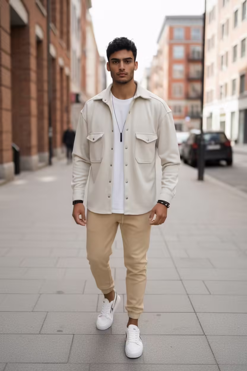 Cămașă bărbați casual bej – model 12910 K9