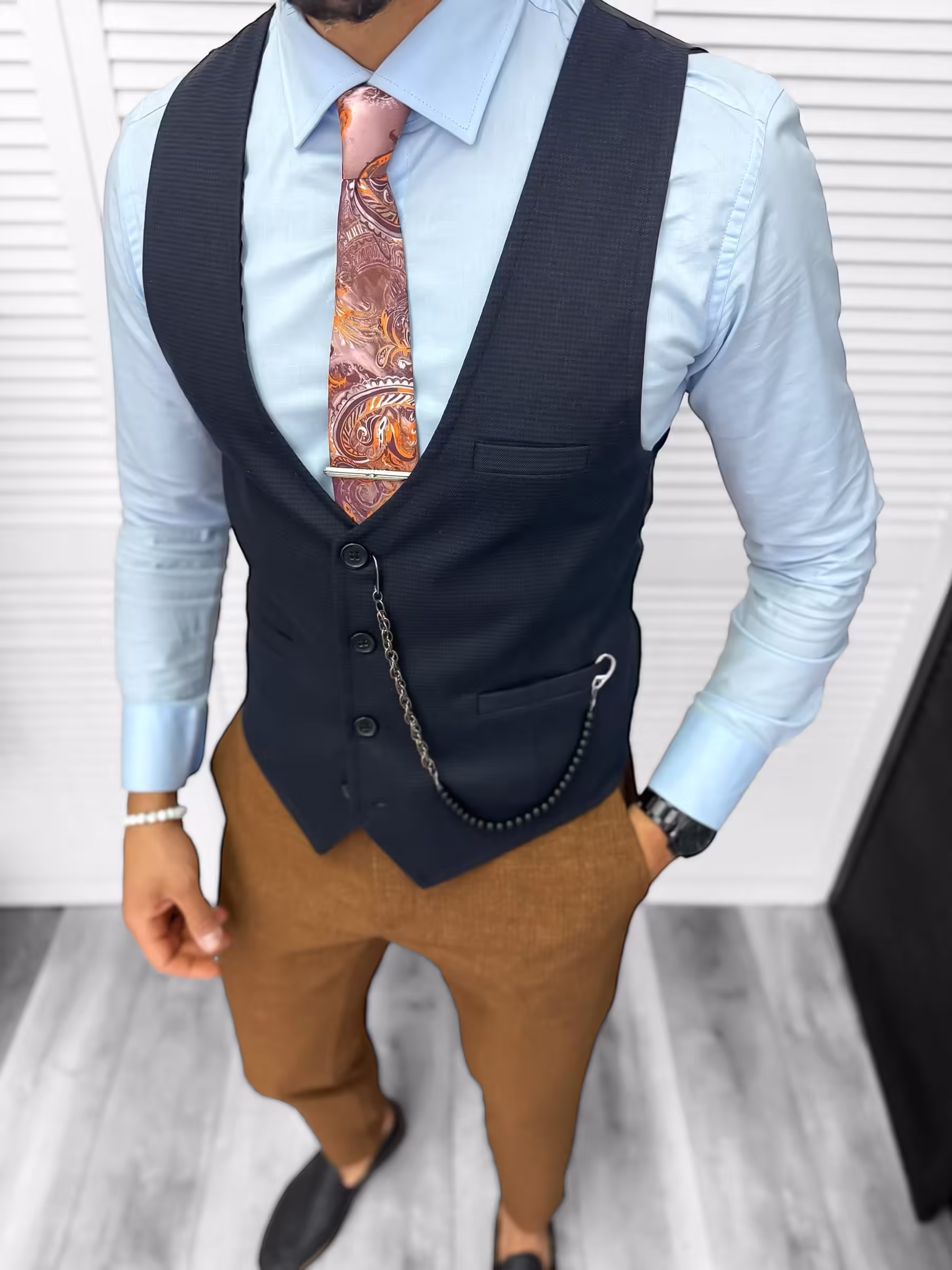 Vesta barbati eleganta slim fit 13210