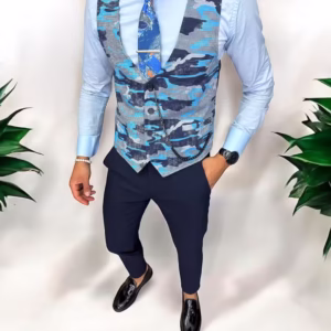 Vesta bărbați elegantă slim fit camuflaj – 13265