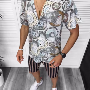 Compleu de Vară: Cămașă cu Imprimeu și Pantaloni