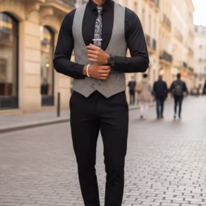 Compleu bărbați elegant: Vesta și Pantaloni Slim Fit