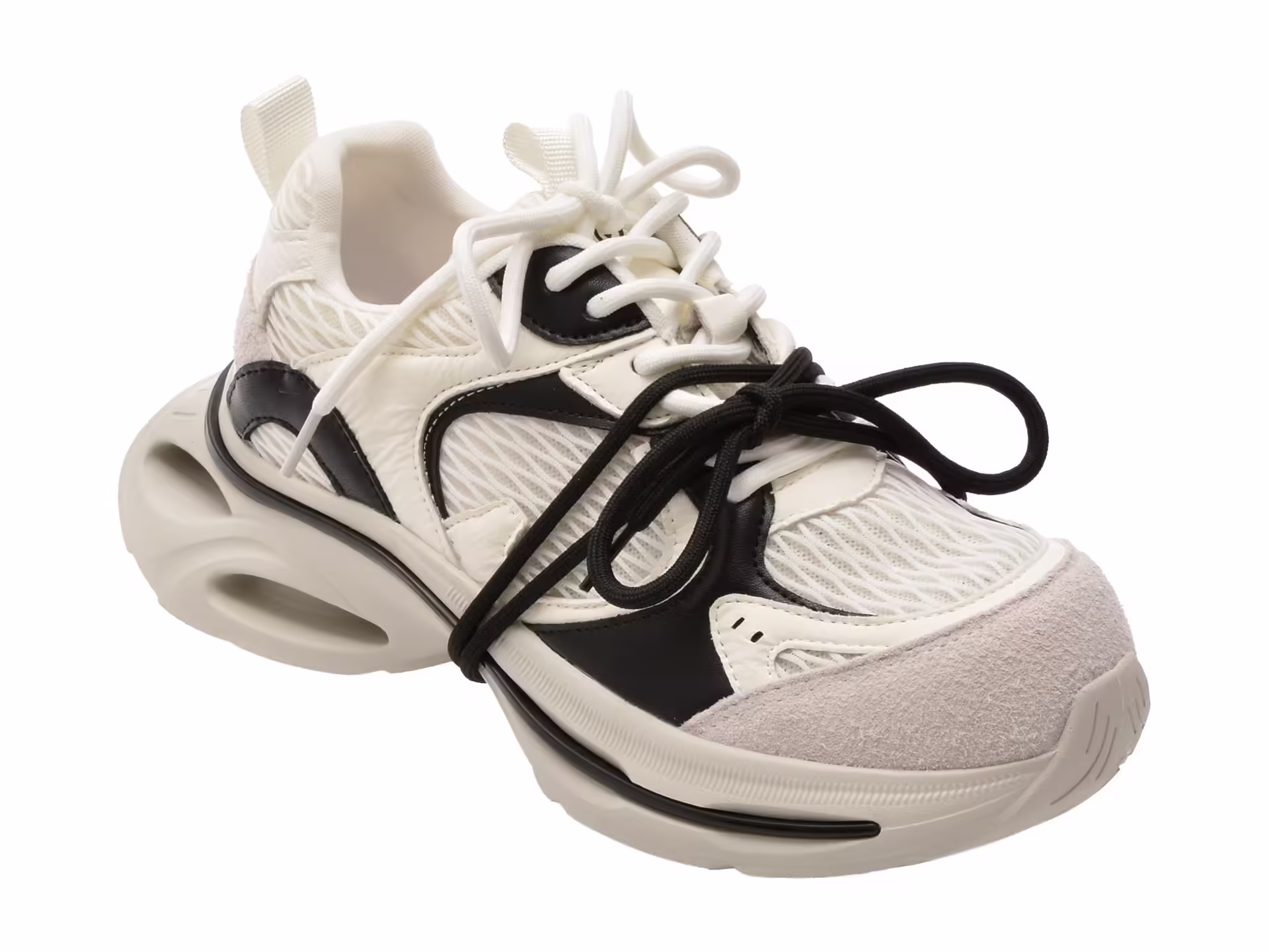 Pantofi sport alb-negru pentru femei GRYXX – model 109 din material textil