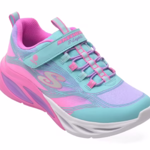Pantofi sport pentru fete SKECHERS COSMIC GLOW, albastri, din material textil