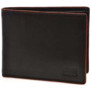 Portofel din piele naturală COVERI negru C1121 pentru bărbați