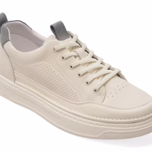 Pantofi sport albi CARIBU V260006 din piele naturală pentru bărbați