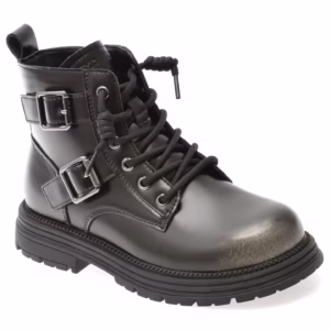 Ghete negre din piele naturală SELECTION KIDS pentru copii
