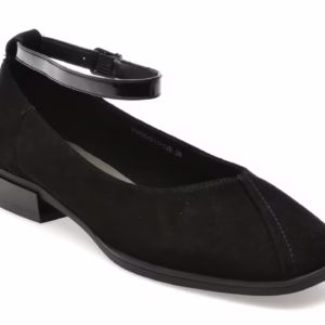 Balerini FLAVIA PASSINI negri, G11, din piele intoarsa