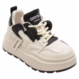 Pantofi Sport Alb-Negru GRYXX 5682 din Piele Naturală pentru Femei