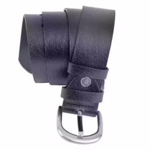 Curea femei din piele naturala neagra Thick - 110 cm