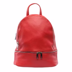 Rucsac damă din piele naturală roșie - Elegant și Versatil