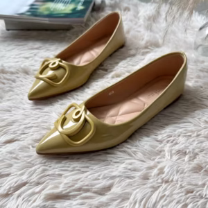 Pantofi dama galbeni din piele eco cu talpa EVA