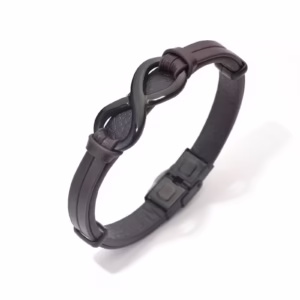 Brățară din piele naturală maro pentru bărbați – Infinit