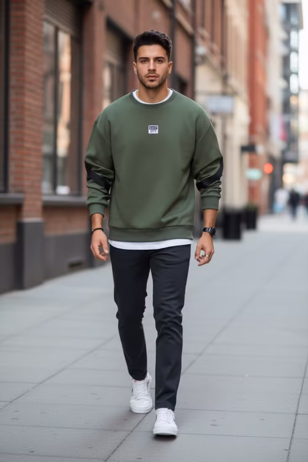 Bluza slim fit pentru bărbați kaki – Colectia nouă