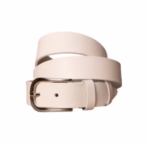 Curea femei din piele naturala alb Elegant - 115 cm