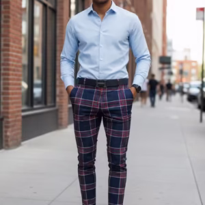 Pantaloni Eleganți Bărbați Bleumarin Conici – Model B1546 D11-3