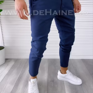 Pantaloni barbati casual regular fit bleumarin B1734 F6-4