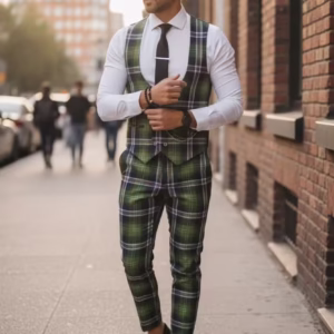 Compleu Elegant Barbati cu Vesta si Pantaloni B4100 P18-3.2