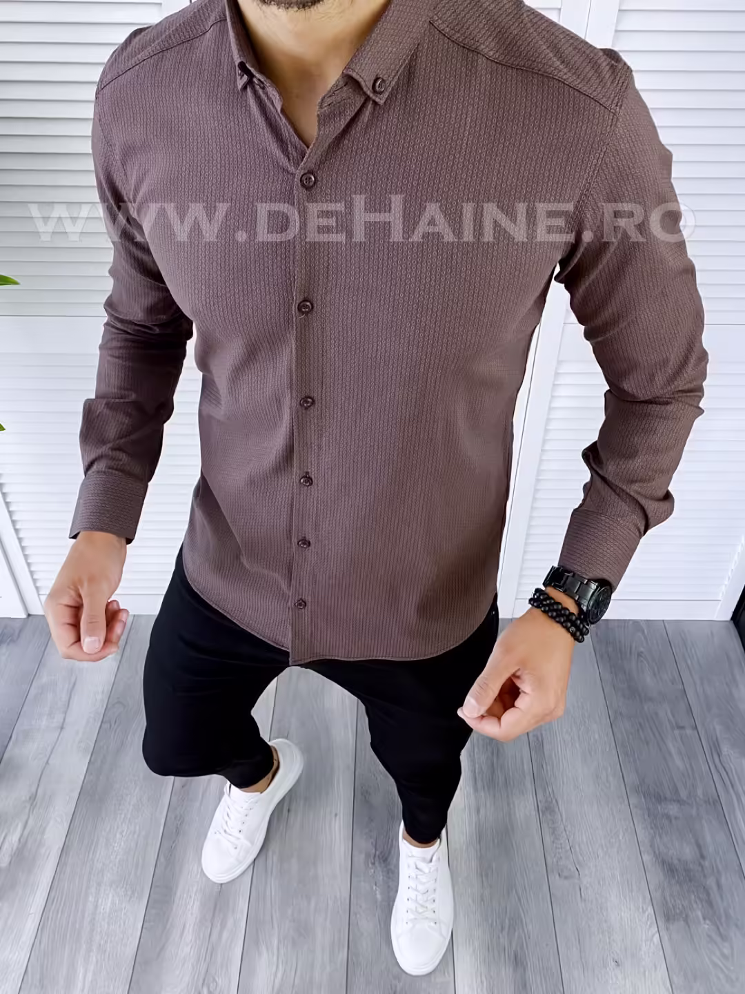 Cameră bărbați slim fit maro – B5478 O2-5.3
