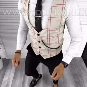 Tinuta smart casual pentru barbati - Pantaloni eleganti si Vesta 8078