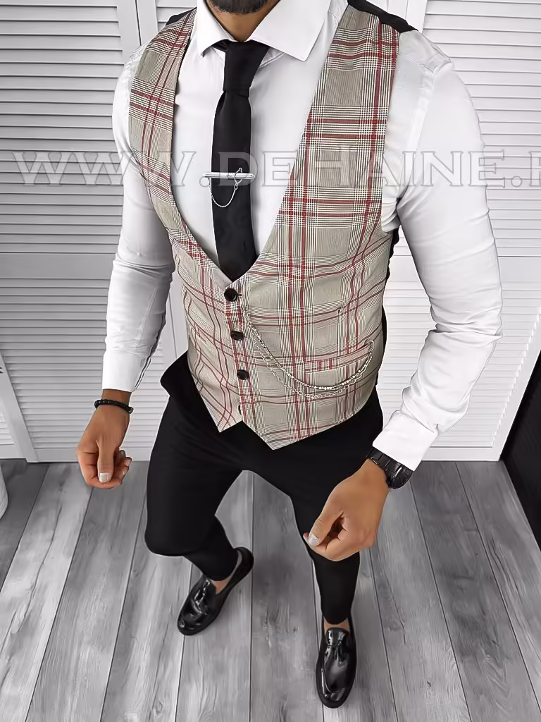 Tinuta Smart Casual pentru Barbati – Pantaloni Eleganti si Vesta 8089