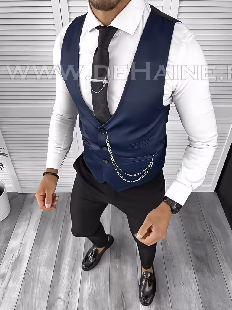 Vesta barbati eleganta slim fit bleumarin B8146 75-4 e/ 132-5