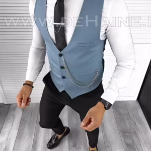 Vesta bărbați elegantă slim fit albastră B8154