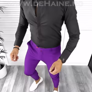 Costum Smart Casual pentru Bărbați: Pantaloni Eleganți și Cămașă Slim Fit B8549