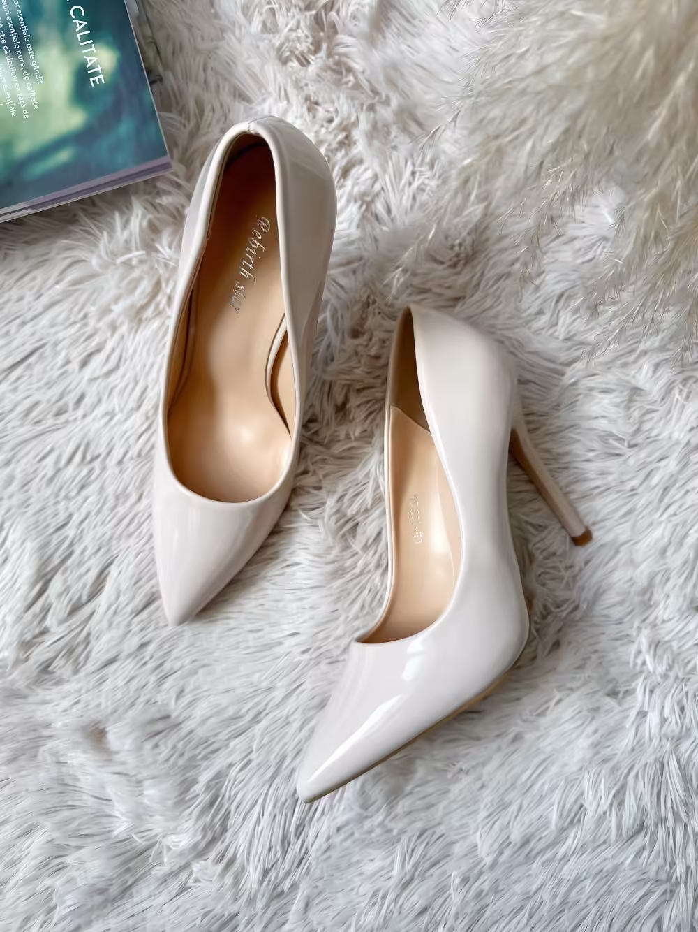Pantofi eleganți dama cu toc subțire bej GH105 N7-3 – Confort și Stil