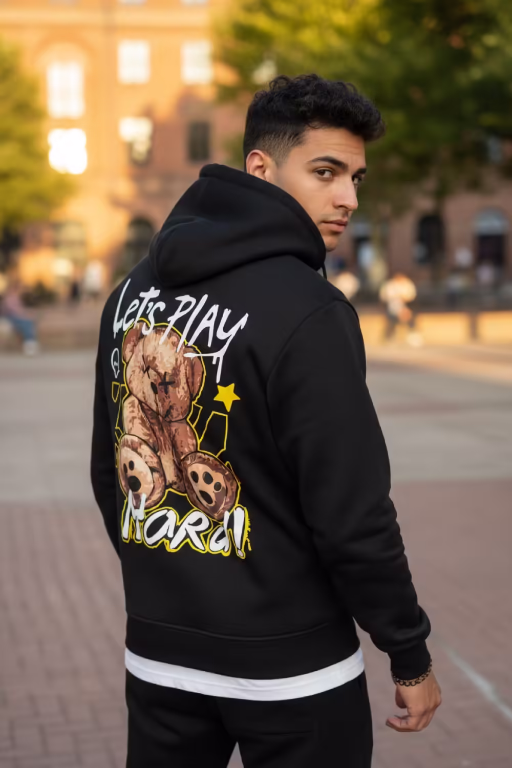 Trening Bărbați Slim Fit Negru – Pantaloni și Hanorac Vătuit RM60 D11-2