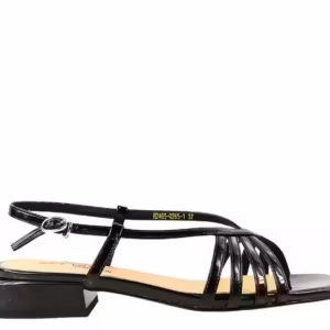 Sandale casual, dama, PASS COLLECTION, 8VH2465-Q265 negru, piele lacuita