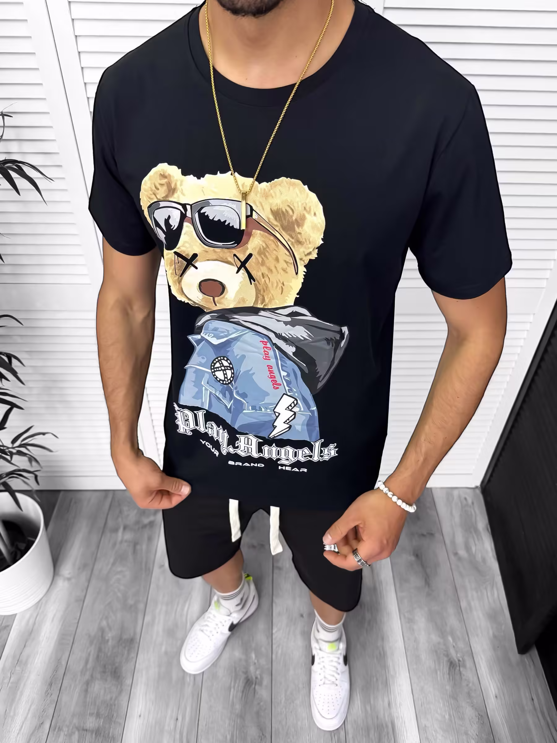 Compleu de vară: Tricou și Pantaloni Negri TS958 D6-1.3