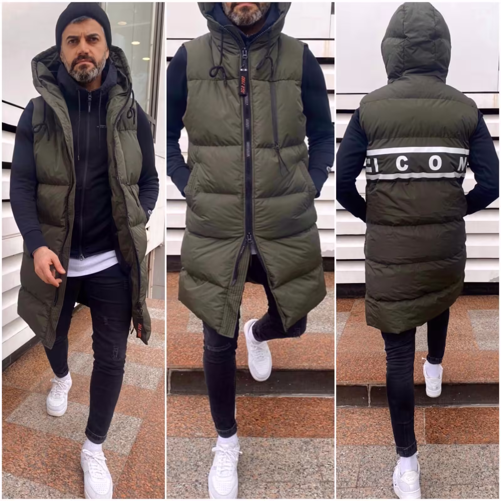 Vesta bărbați kaki tip Zara – Calitate PREMIUM