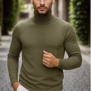 Helanca slim fit pentru bărbați, kaki - Model 13416 D2-5.3