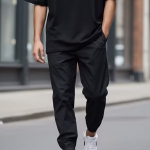 Pantaloni de trening cargo negri conici Y230 P20-4.3