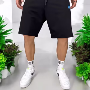 Pantaloni de trening scurti negri cu imprimeu Y240 N6-3.3