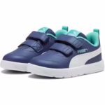 Pantofi sport copii Puma Courtflex albaștri pentru bebeluși și copii mici