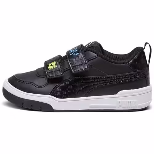 Pantofi sport copii Puma Multiflex negri piele ecologică pentru bărieți mici