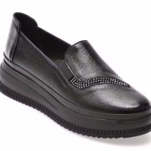 Pantofi IMAGE negri, 381126, din piele naturala lacuita