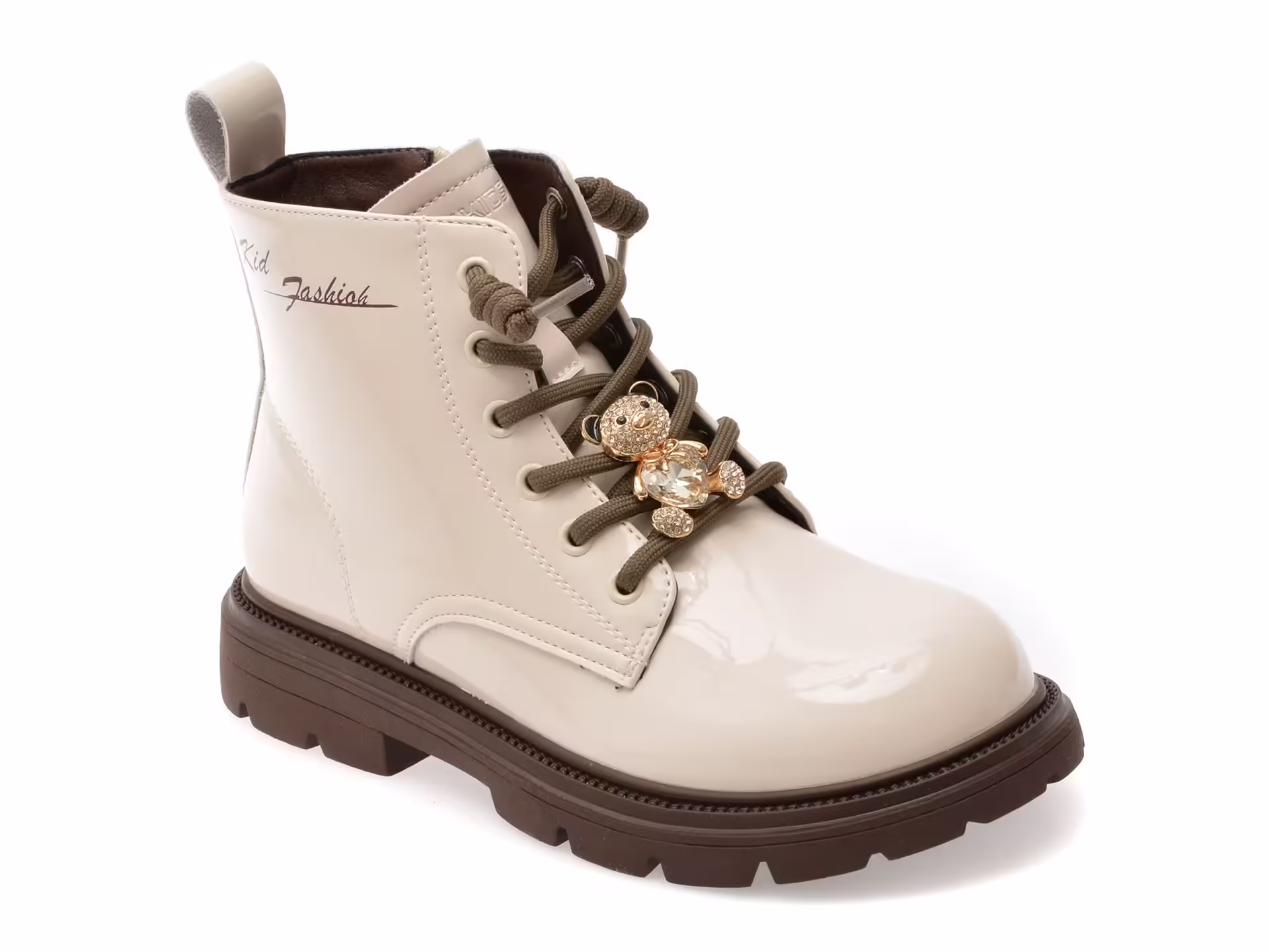 Ghete bej pentru fete SELECTION KIDS din piele naturală – Model 532207