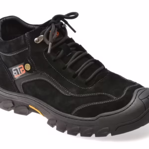 Ghete BITE THE BULLET negre, 68011, din piele intoarsa