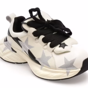 Pantofi sport alb-negru GRYXX din piele naturală pentru femei