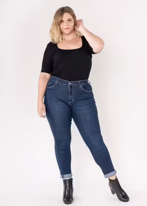 Blugi dama basic marimi mari albastri Nina Carter – P608-9 M10