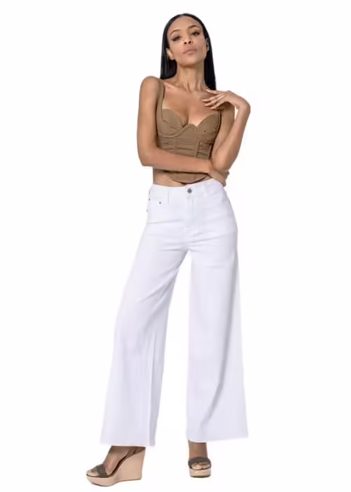 Blugi dama wide leg Nina Carter Alb – YY300-1 M10